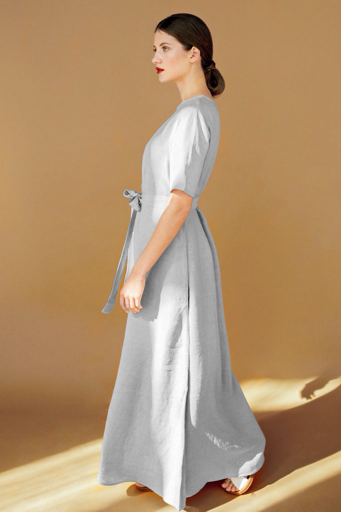 Linen Dress Long Dress Maxi Dress Elegant Dress Elizabeth Light Grey