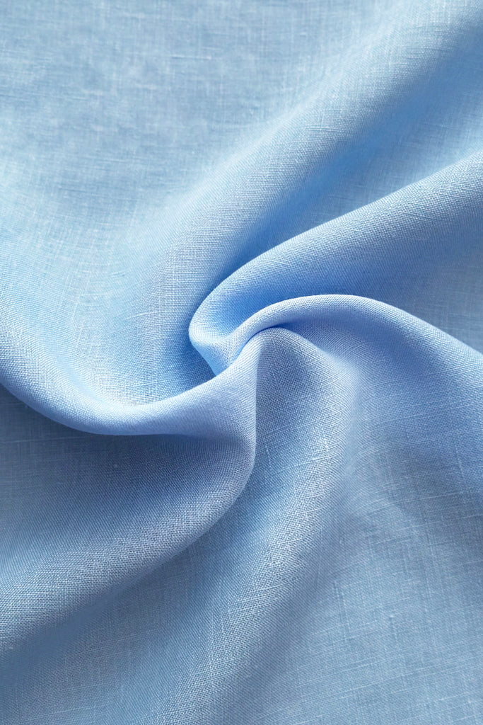 Linen Fabric Stonewashed Organic Light Blue 01