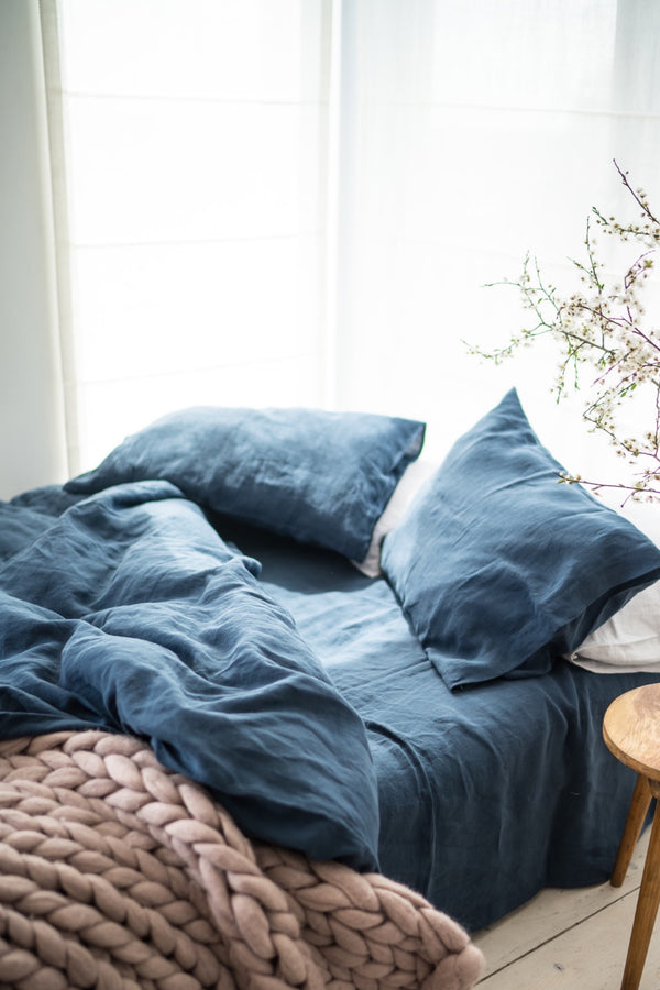 Linen Pillowcase Basic Pillowcase Dark Blue