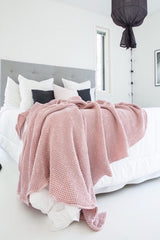 Pink discount waffle throw